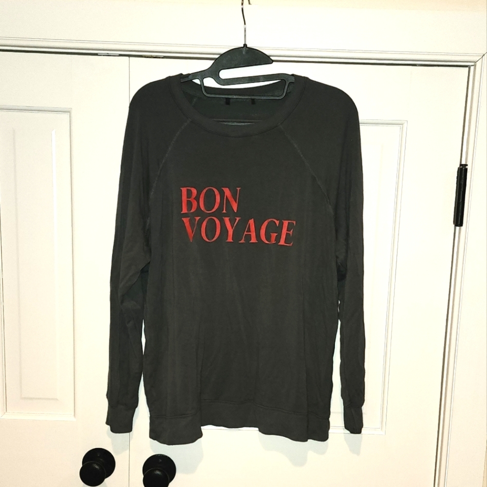 Wildfox Bon Voyage Light Sweatshirt Dark Gray Small
